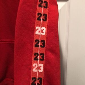 Enter the Void red sweatshirt with G.O.A.T. and 23 on both sleeves, sz. XL